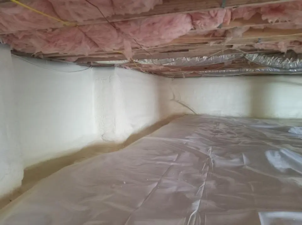 Crawl space encapsulation with closed-cell spray foam for Roof Leak Repair in Bridgewater